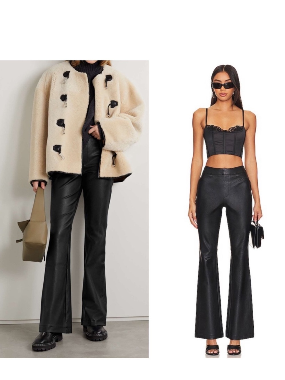 Spanx Leather Like Flare Pants Size Small